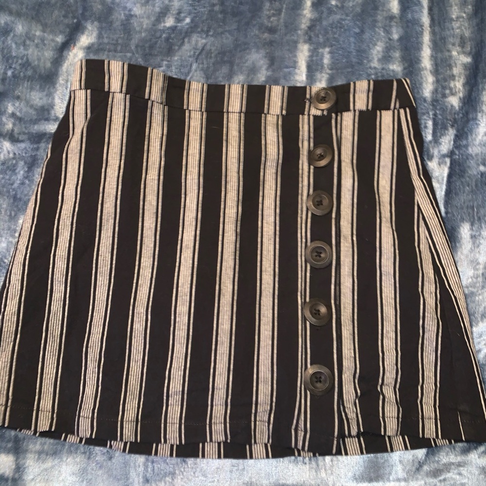 Black and white striped skirt
